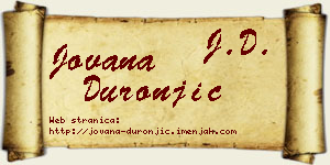 Jovana Duronjić vizit kartica